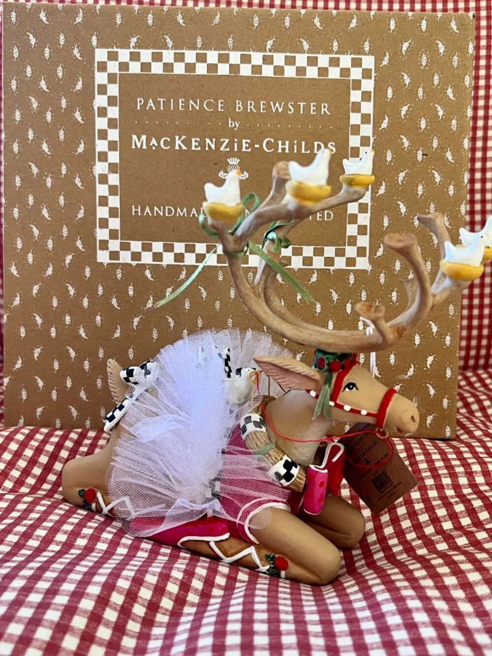 MacKenzie-Childs Patience Brewster Dash Away Sitting Dancer Reindeer Figure